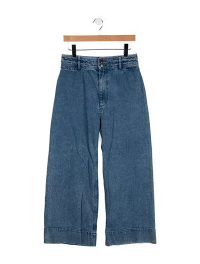 Pre-owned Apiece Apart High-rise Wide Leg Jeans In Blue