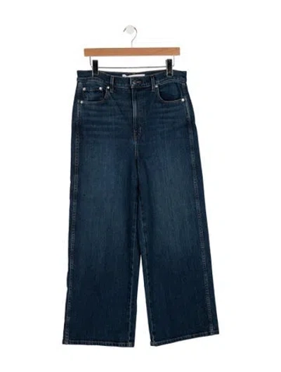 Pre-owned Apiece Apart High-rise Wide Leg Jeans In Blue