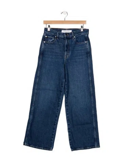 Pre-owned Apiece Apart High-rise Wide Leg Jeans In Blue