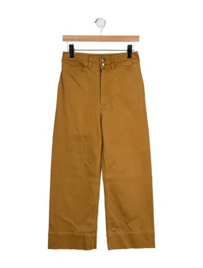 Pre-owned Apiece Apart High-rise Wide Leg Jeans In Brown