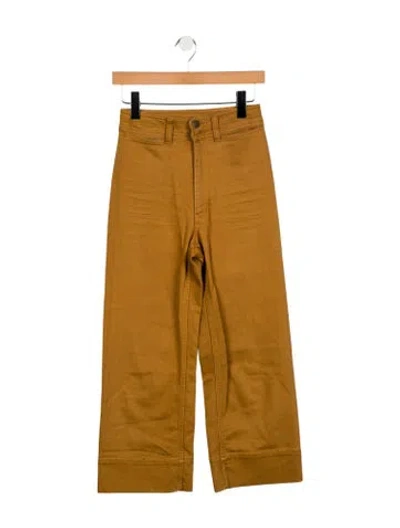 Pre-owned Apiece Apart High-rise Wide Leg Jeans In Brown