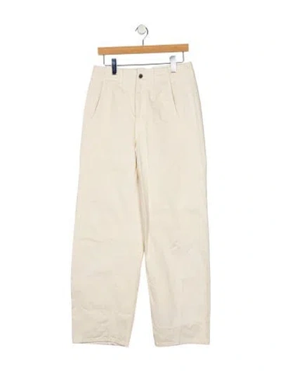 Pre-owned Apiece Apart High-rise Wide Leg Jeans In Neutral