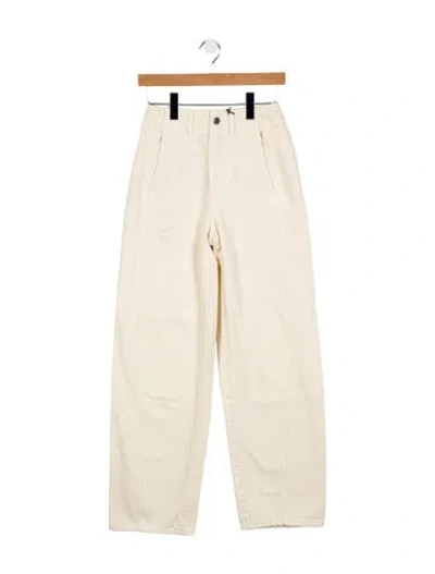 Pre-owned Apiece Apart High-rise Wide Leg Jeans In Neutral