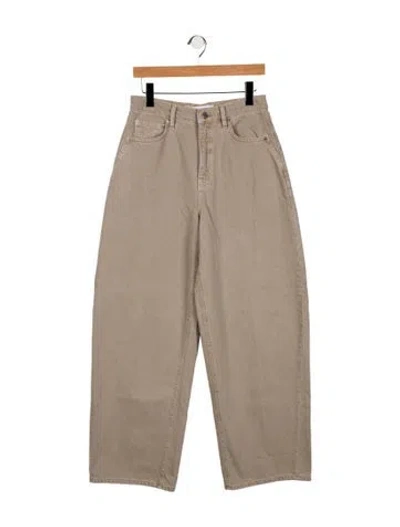 Pre-owned Apiece Apart High-rise Wide Leg Jeans In Neutral