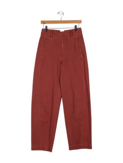 Pre-owned Apiece Apart High-rise Wide Leg Jeans In Orange