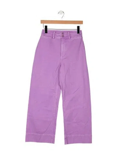Pre-owned Apiece Apart High-rise Wide Leg Jeans In Purple