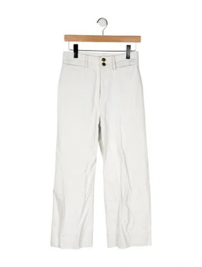 Pre-owned Apiece Apart High-rise Wide Leg Jeans In White