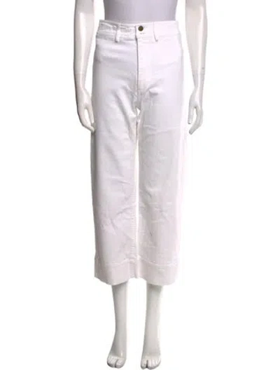 Pre-owned Apiece Apart High-rise Wide Leg Jeans In White