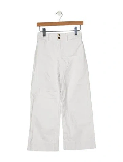 Pre-owned Apiece Apart High-rise Wide Leg Jeans In White