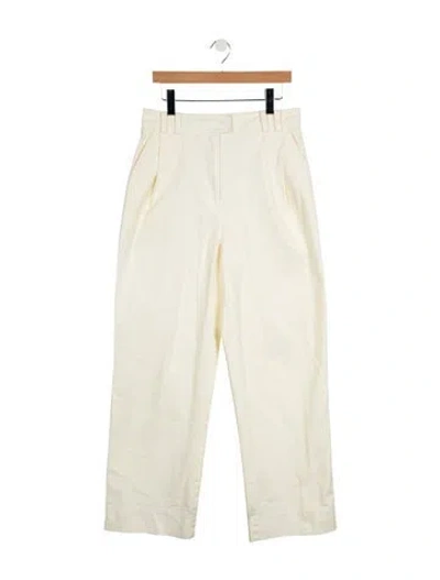 Pre-owned Apiece Apart High-rise Wide Leg Jeans In White