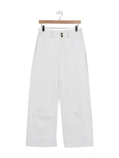 Pre-owned Apiece Apart High-rise Wide Leg Jeans In White
