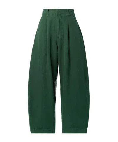 Apiece Apart High-waisted Loose Tapered Pants In Green