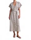 Apiece Apart Isola One Size Caftan Dress In Wide Stripes Coffee/cream In Gray