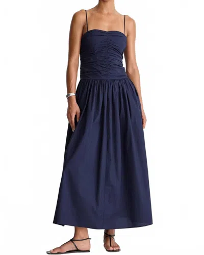 Apiece Apart Jana Ruched Bodice Maxi Dress In Midnight In Blue