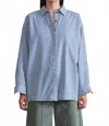 Apiece Apart Kaarina Dolman Button Down In Blue/white Stripes In Multi
