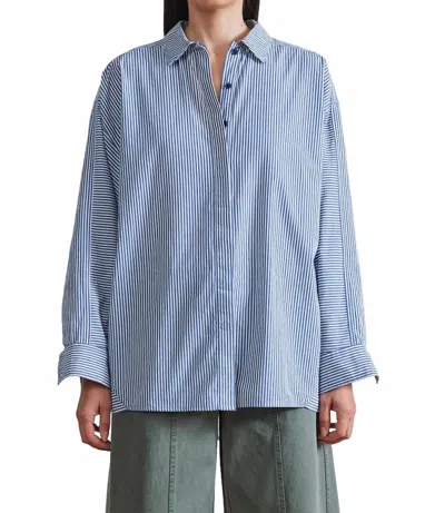 Apiece Apart Kaarina Dolman Button Down In Blue/white Stripes In Multi