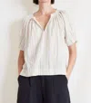 Apiece Apart Kasin Top In Lurex Stripes In White