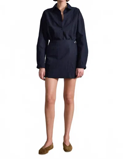 Apiece Apart La Reina Mini Shirt Dress In Black