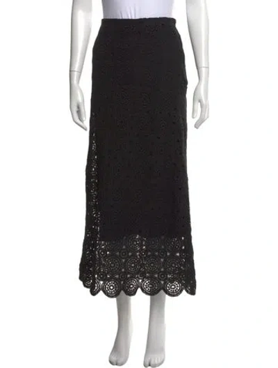 Pre-owned Apiece Apart Lace Pattern Long Skirt In Black