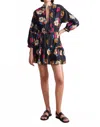 Apiece Apart Lalla Mini Dress In Floating Floral In Black