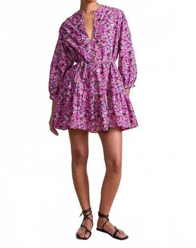 Apiece Apart Lalla Mini Dress In Florette Peony In Multi