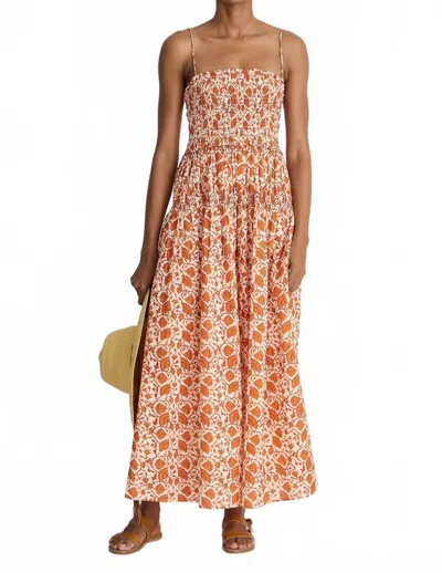 Apiece Apart Laloux Smocked Maxi Dress In Night Blooms Sorbet In Multi