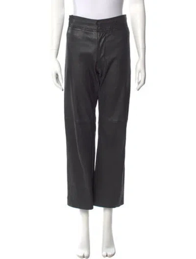Pre-owned Apiece Apart Lamb Leather Wide Leg Pants In Black