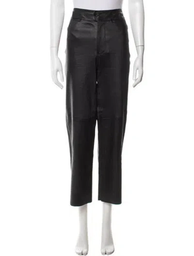 Pre-owned Apiece Apart Lambskin Straight Leg Pants In Black