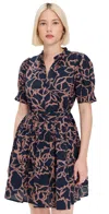 Apiece Apart Las Almas Tiered Floral-print Mini Dress In Large Lace Floral Navy