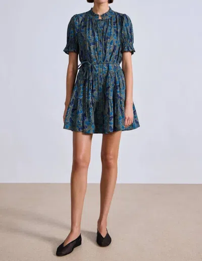Apiece Apart Las Alturas Mini Dress In Malene Floral Olive In Multi