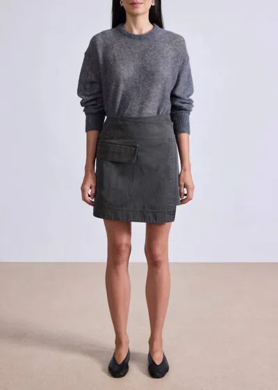 Apiece Apart Lassi Mini Cargo Skirt In Deep Olive In Burgundy