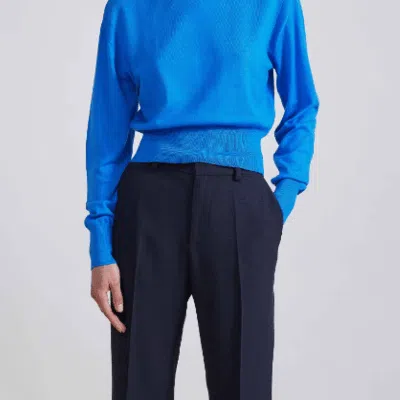 Apiece Apart Lauren Clean Crew Neck Sweatshirt In Blue