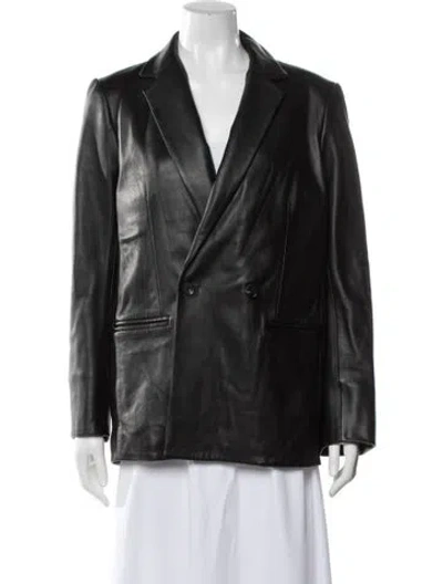 Pre-owned Apiece Apart Leather Blazer In Black