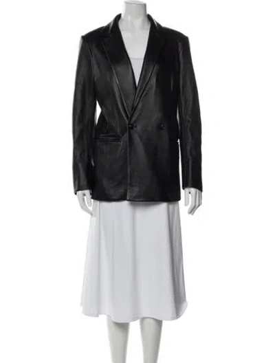 Pre-owned Apiece Apart Leather Blazer In Gray