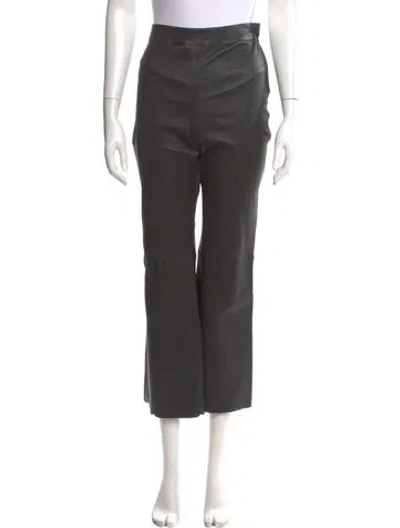 Pre-owned Apiece Apart Leather Wide Leg Pants In Black