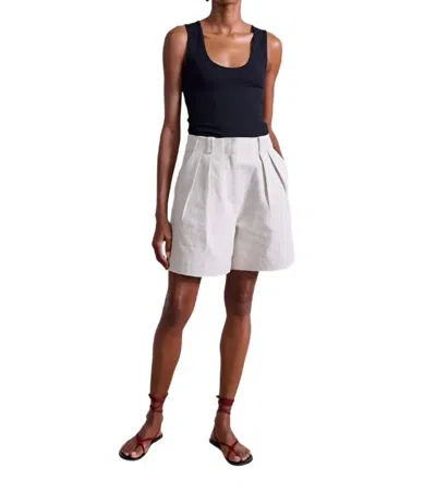 Apiece Apart Linaza High Fitted Linen Shorts In Flax In Beige