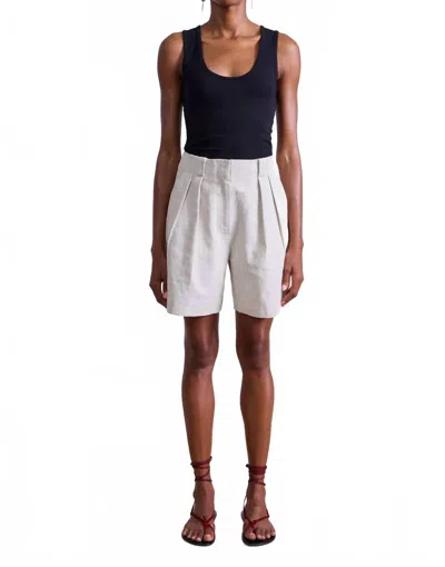 APIECE APART LINAZA HIGH FITTED WAIST SHORT IN FLAX