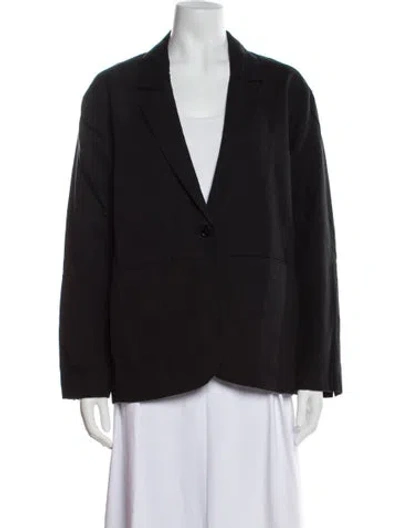 Pre-owned Apiece Apart Linen Blazer In Black
