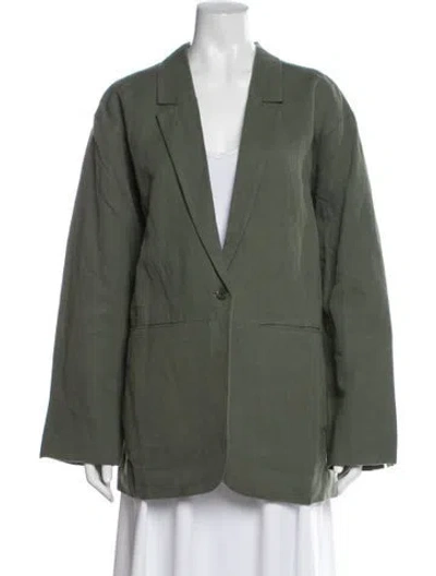 Pre-owned Apiece Apart Linen Blazer In Green