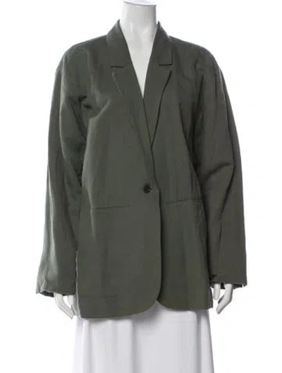 Pre-owned Apiece Apart Linen Blazer In Green