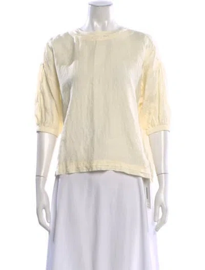 Pre-owned Apiece Apart Linen Crew Neck Blouse In Neutral