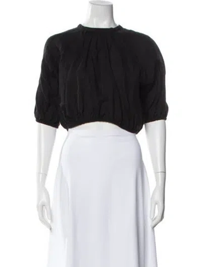 Pre-owned Apiece Apart Linen Crew Neck Crop Top In Gray