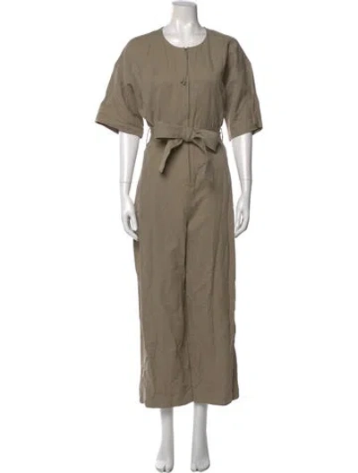 Pre-owned Apiece Apart Linen Crew Neck Jumpsuit W/ Tags In Neutral