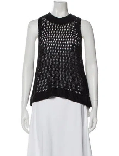 Pre-owned Apiece Apart Linen Crew Neck Sweater In Black