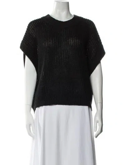 Pre-owned Apiece Apart Linen Crew Neck Sweater In Black