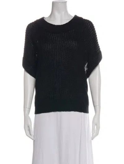 Pre-owned Apiece Apart Linen Crew Neck Sweater In Black