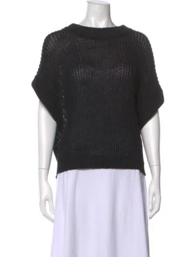 Pre-owned Apiece Apart Linen Crew Neck Sweater In Black