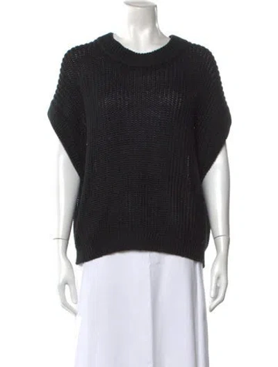 Pre-owned Apiece Apart Linen Crew Neck Sweater In Black
