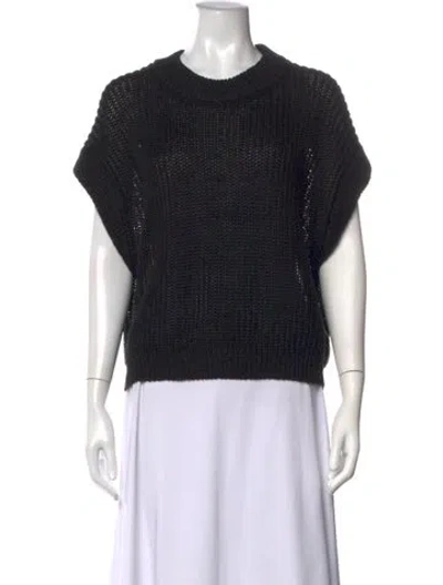 Pre-owned Apiece Apart Linen Crew Neck Sweater In Black