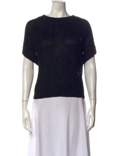 Pre-owned Apiece Apart Linen Crew Neck Sweater In Black